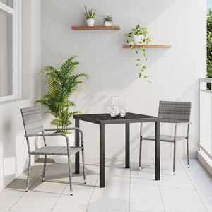vidaXL Set de masă pentru grădină 3 pcs Gri Rattan poli imagine