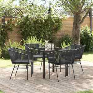 vidaXL Set de masă pentru grădină 5 pcs Negru Rattan poli imagine