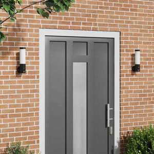 vidaXL Aplice de exterior 2 pcs Negru 12 x 7.5 x 29 cm Oțel inoxidabil imagine