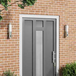 vidaXL Aplice de exterior 2 pcs Argintiu 10.5 x 6 x 35 cm imagine