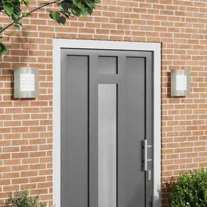 vidaXL Aplice de exterior 2 pcs Argintiu 23.5 x 10.5 x 26 cm imagine