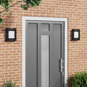 vidaXL Aplice de exterior 2 pcs Negru 23.5 x 10.5 x 26 cm imagine