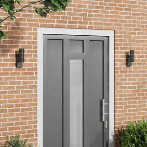 vidaXL Aplice de exterior 2 pcs Negru 7 x 10 x 22 cm Oțel inoxidabil imagine