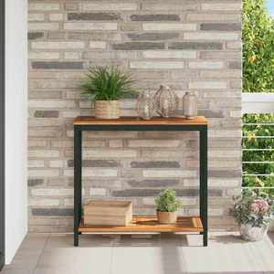 vidaXL Masă de exterior cu depozitare Natural și negru 80 x 35 x 75 cm imagine