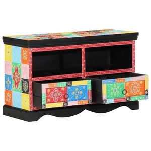 vidaXL Cabinet TV Multicolour 80 x 35 x 50 cm Lemn masiv de mango imagine