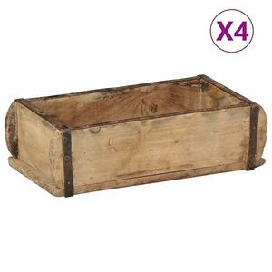 vidaXL Tavă 4 pcs Maro 30 x 15 x 9 cm Lemn recuperat masiv imagine