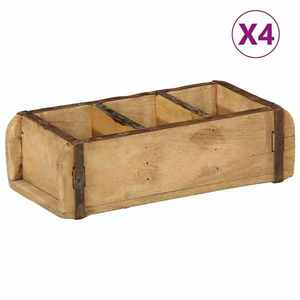 vidaXL Tavă 4 pcs Maro 30 x 14 x 9 cm Lemn recuperat masiv imagine