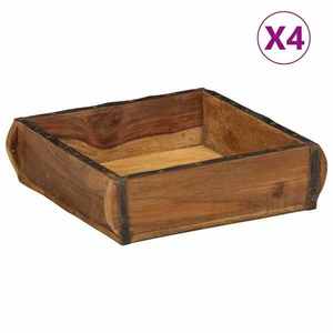 vidaXL Tavă 4 pcs Maro 31 x 29 x 10 cm Lemn recuperat masiv imagine