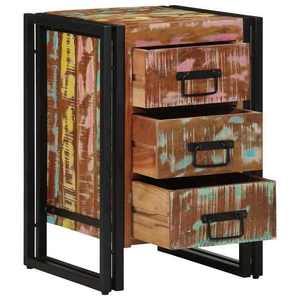 vidaXL Dulap de noapte Multicolour 40 x 35 x 50 cm Lemn masiv reciclat imagine