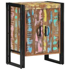 vidaXL Dulap pentru Încălțăminte cu raft Negru Lemn masiv recuperat imagine