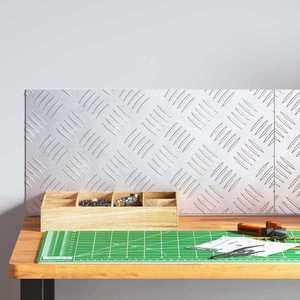 vidaXL Plăci cu tablouri 2 pcs Argintiu 50 x 25 cm Aluminiu imagine