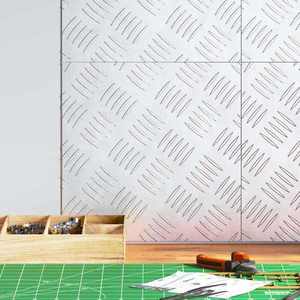 vidaXL Plăci cu tablouri 4 pcs Argintiu 30 x 30 cm Aluminiu imagine