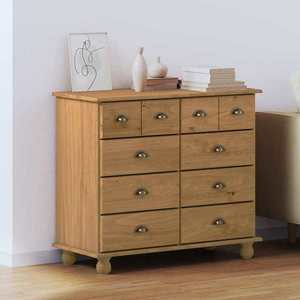 vidaXL Comodă cu sertar ASKIM Maro 91 x 40 x 79 cm Lemn masiv de pin imagine