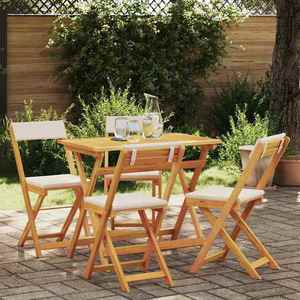 vidaXL Set bistro 5 pcs Maro lemn masiv de acacia imagine