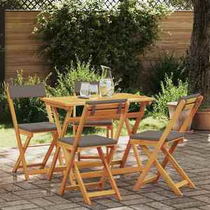 vidaXL Set bistro 5 pcs Maro lemn masiv de acacia imagine