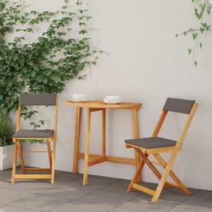 vidaXL Set bistro 3 pcs Maro lemn masiv de acacia imagine