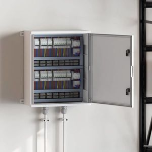 vidaXL Cabinet de Control Gri 50 x 23 x 60 cm Plastic ABS imagine