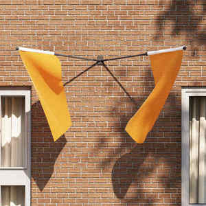 vidaXL Suport pentru stâlp de steag Negru 11.5 x 7.5 cm Oțel imagine