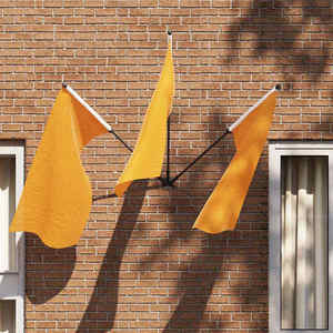 vidaXL Suport pentru stâlp de steag Negru 10.5 x 7.5 cm Oțel imagine