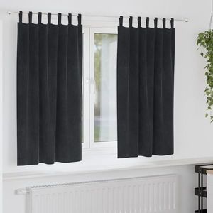 vidaXL Perdele opace 2 pcs Negru 140 x 175 cm Catifea imagine