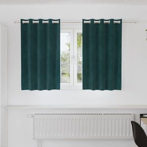 vidaXL Perdele opace 2 pcs Verde închis 140 x 140 cm Catifea imagine