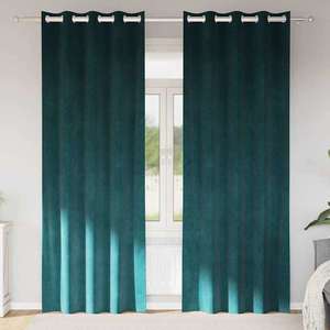 vidaXL Perdele opace 2 pcs Verde închis 140 x 225 cm Catifea imagine