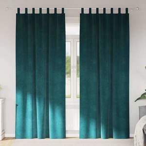 vidaXL Perdele opace 2 pcs Verde închis 140 x 225 cm Catifea imagine