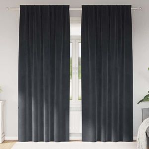 vidaXL Perdele opace 2 pcs Gri închis 140 x 225 cm Catifea imagine