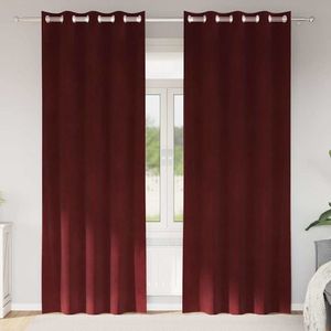 vidaXL Perdele opace 2 pcs Roșu Vin 140 x 245 cm Catifea imagine