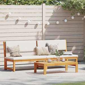 vidaXL Șezlong 1-persoană Maro 200 x 57 x 75cm Lemn masiv de acacia imagine