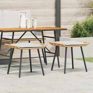 vidaXL Scaun de grădină cu pernă 2 pcs Maro 50 x 40 x 45cm Poliester imagine