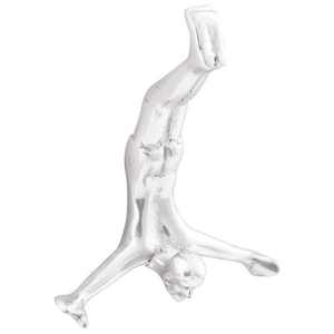 vidaXL Sculptură Argintiu 22 x 8 x 25 cm Aluminiu imagine