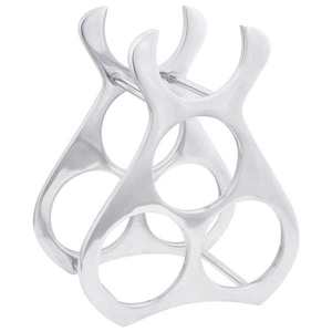 vidaXL Raft pentru vin Argintiu 23 x 14 x 28 cm Aluminiu imagine