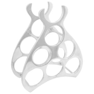 vidaXL Raft pentru vin Argintiu 38 x 33 x 13 cm Aluminiu imagine