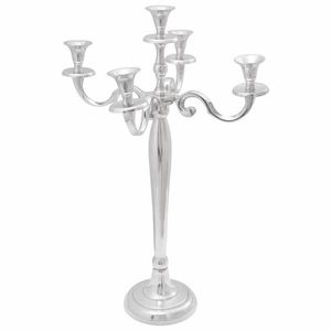 vidaXL Suport pentru lumânări Argintiu 39 x 39 x 60 cm Aluminiu imagine