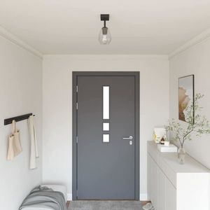 vidaXL Spot de tavan Negru 13 x 13 x 26 cm Sticlă și metal imagine