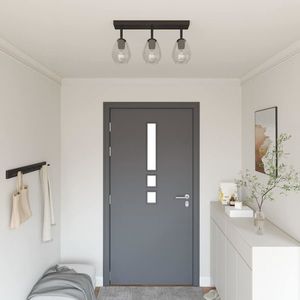 vidaXL Spot de tavan Negru 54 x 13 x 26 cm Sticlă și metal imagine