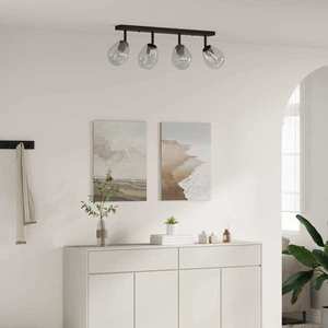 vidaXL Spot de tavan Negru 70 x 13 x 26 cm Sticlă și metal imagine