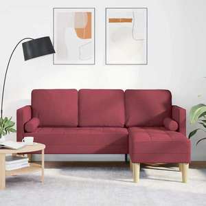 vidaXL Set de canapea Vin roșu 173 x 131 x 67 cm țesătură imagine