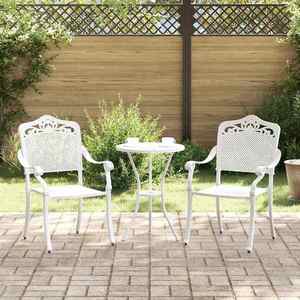 vidaXL Scaun pentru Grădină 2 pcs Alb 55 x 56.5 x 91cm Aluminiu imagine