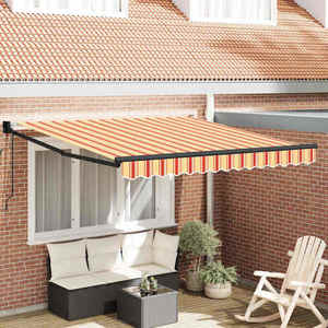 vidaXL Cortina Retractabilă Dungi Galben și portocalie 300 x 250 cm imagine