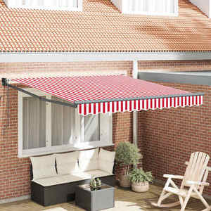 vidaXL Cortina Retractabilă Roșu și Alb 300 x 250 cm Poliester, Metal imagine