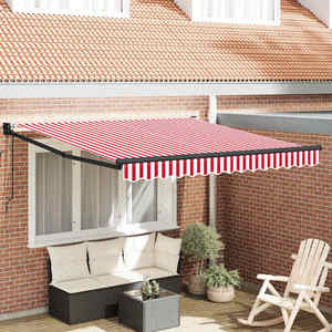 vidaXL Cortina Retractabilă Roșu și alb 350 x 250 cm țesătură imagine