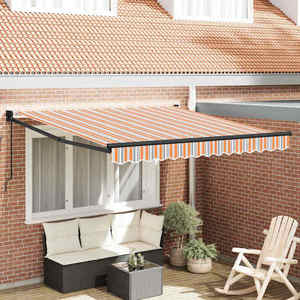 vidaXL Cortina Retractabilă Portocaliu Gri Albastru Alb 350 x 250 cm imagine