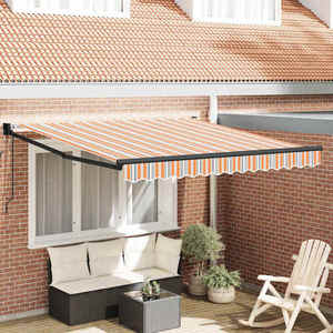 vidaXL Cortina Retractabilă Portocaliu gri albastru alb 350 x 250 cm imagine