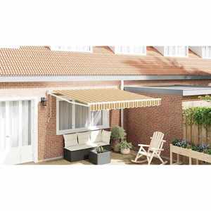vidaXL Cortina Retractabilă Galben și gri și alb 350 x 250 cm țesătură imagine