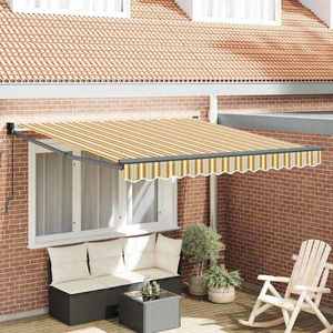vidaXL Cortina Retractabilă Galben și gri și alb 350 x 250 cm țesătură imagine