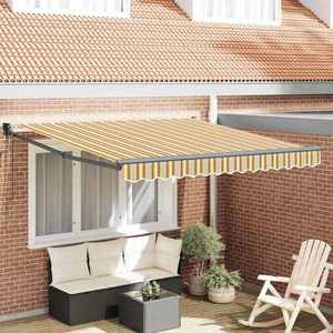 vidaXL Cortina Retractabilă Galben și gri și alb 350 x 250 cm țesătură imagine