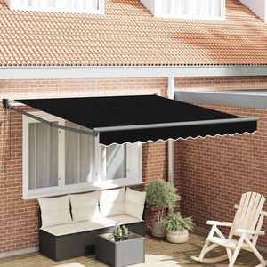 vidaXL Cortina Retractabilă Negru 350 x 250 cm țesătură imagine