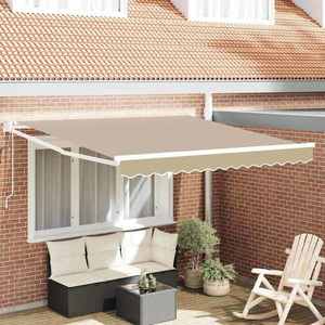 vidaXL Cortina Retractabilă Bej 350 x 250 cm țesătură imagine